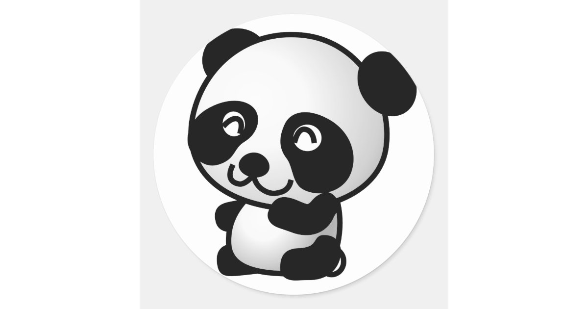 Adesivo Redondo Desenhos animados bonitos da panda do bebê 