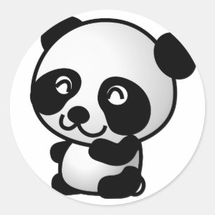 Adesivo Redondo Desenhos animados bonitos da panda do bebê