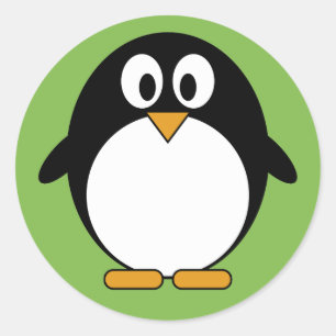Adesivo Redondo Desenhos animados bonitos de Kawaii do pinguim