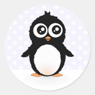 Adesivo Redondo Desenhos animados bonitos do pinguim