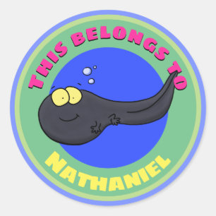 Adesivo Redondo Desenhos animados bonitos do tadpole