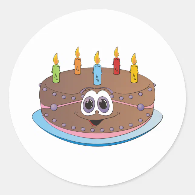 Clipart colorido de desenho animado de bolo de aniversário