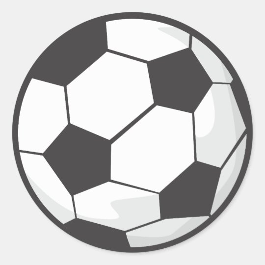 Adesivo Redondo Desenhos animados da bola de futebol