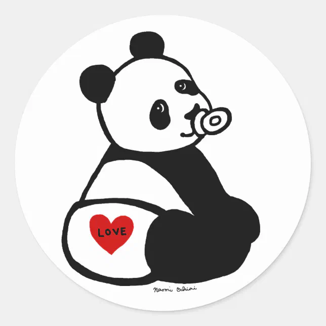 Adesivo Redondo Desenhos animados grandes personalizados da panda
