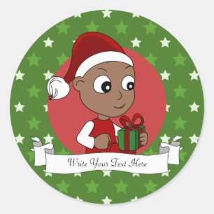 Adesivo Redondo Desenhos animados do bebê do Natal
