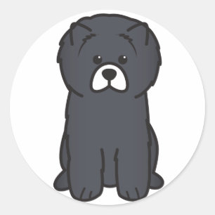 Adesivo Redondo Desenhos animados do cão da comida de comida