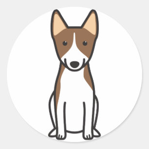 Adesivo Redondo Desenhos animados do cão de Basenji