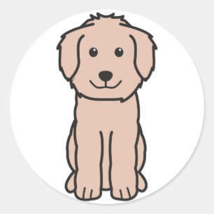 Adesivo Redondo Desenhos animados do cão de Goldendoodle
