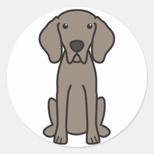 Adesivo Redondo Desenhos animados do cão de Weimaraner