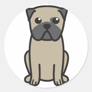 Adesivo Redondo Desenhos animados do cão do Pug