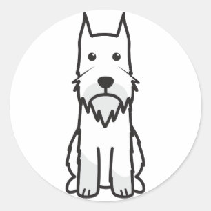 Adesivo Redondo Desenhos animados do cão do Schnauzer padrão