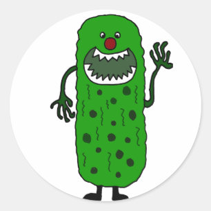 Adesivo Redondo Desenhos animados engraçados do monstro das