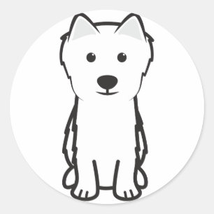 Adesivo Redondo Desenhos animados japoneses do cão do Spitz