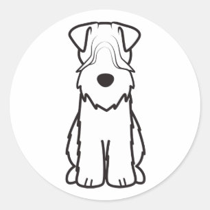 Adesivo Redondo Desenhos animados Wheaten brandamente revestidos