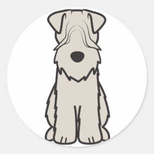 Adesivo Redondo Desenhos animados Wheaten brandamente revestidos