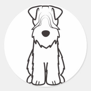 Adesivo Redondo Desenhos animados Wheaten brandamente revestidos
