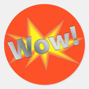Adesivo Redondo Desenhos animados wow