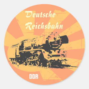 Adesivo Redondo Desenhos de ferrovia de império DDR