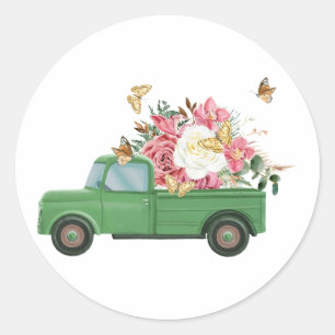 Adesivo Redondo Desenhos de Sublimação de Flores