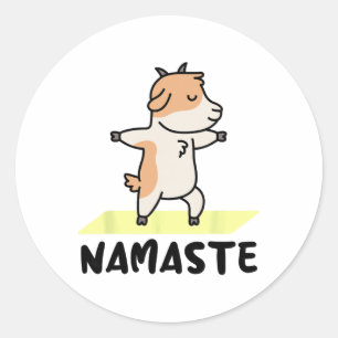 Adesivo Redondo Desenhos engraçados de animais de ioga - Namaste -