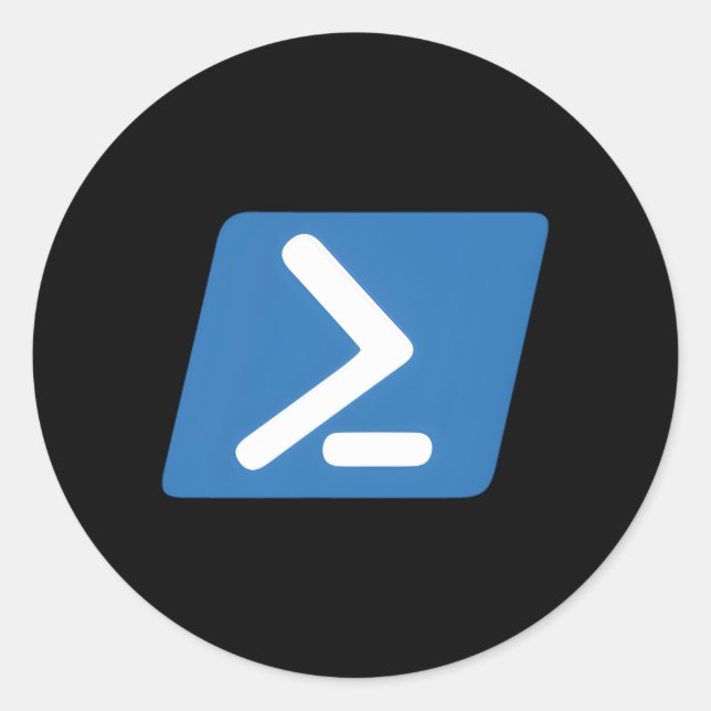 Adesivo Redondo Desenvolvimento de código do Powershell (Frente)