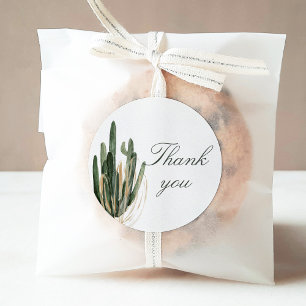 Adesivo Redondo Desert Cactus Obrigado A Ficar De 1,5 polegada