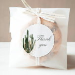 Adesivo Redondo Desert Cactus Obrigado, Sticker 1,5 polegadas<br><div class="desc">Este obrigado de 1, 5 polegadas que você cola apresenta um cacto de aquarela e uma fonte elegante de script.</div>