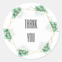 Adesivo Redondo Desert Succulent Wedding