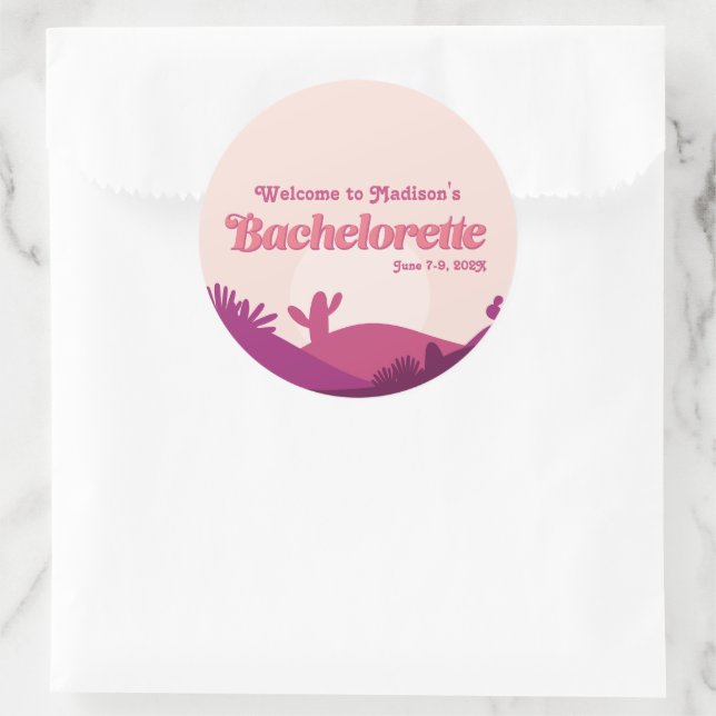 Adesivo Redondo Desert Sunset Bachelorette (Bolsa)