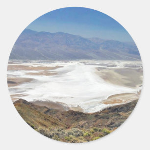 Adesivo Redondo Deserto o Vale da Morte dos apartamentos de sal da