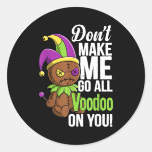Adesivo Redondo Desfile de Mardi Gras Stitch Boneco Voodoo Palhaço