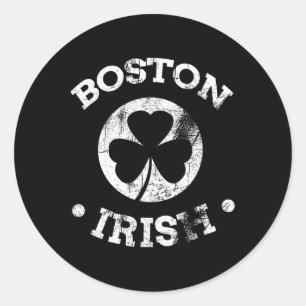 Adesivo Redondo Desfile de São Patrício de Boston Irlandês 617 Bos