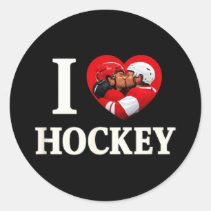 Adesivo Redondo Desfile do Orgulho Gay Desencadeado do Hockey Gay