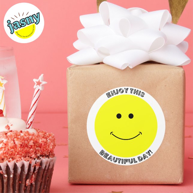 ADESIVO REDONDO DESFRUTE DESTE BELO DIA! (Criador carregado)