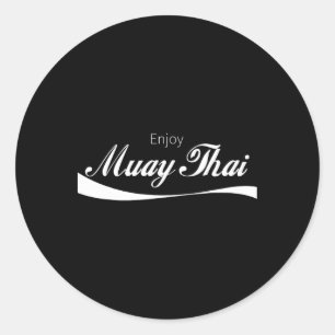 Adesivo Redondo Desfrute Muay Thai Kickboxing Artes Marciais Luta