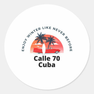 Adesivo Redondo Desfrute o Inverno na Calle 70 Cu na Clic Carros e