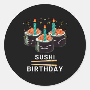 Adesivo Redondo Desfrute Sushi Aniversário Para Presentes Homens M