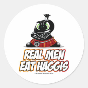 Adesivo Redondo Desgaste de homens real Haggis