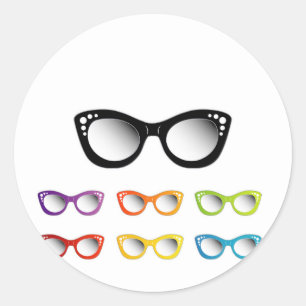 Adesivo Redondo Desgaste do olho do olho de gato do vintage para