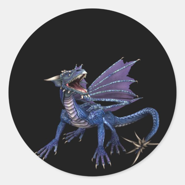 Adesivo Redondo Design 1 de Blueish/Purple : Fantasy Stickers (Frente)