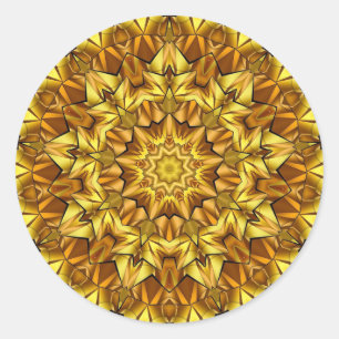 Adesivo Redondo Design abstrato antigo do ouro Mandala - 63495