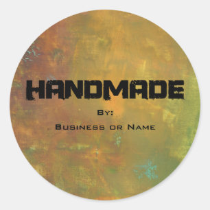 Adesivo Redondo Design abstrato da terra verde Dourado de Brown