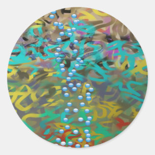 Adesivo Redondo Design abstrato de massa mista