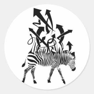 Adesivo Redondo Design Abstrato de Zebra