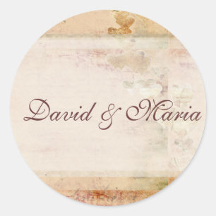 Adesivo Redondo Design antiquado do casamento vintage