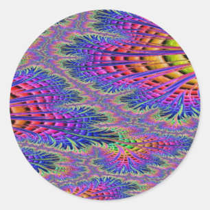 Adesivo Redondo Design aritmético 6 do Fractal do morrião dos