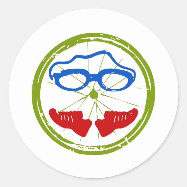 Adesivo Redondo Design artístico legal de Triathlon (Frente)