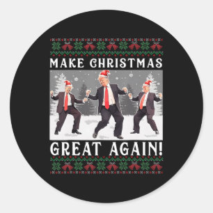 Adesivo Redondo Design Bonito Faça Excelente De Natal Novamente Pa