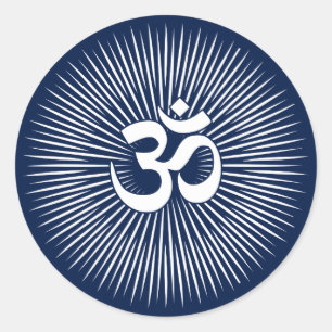 Adesivo Redondo Design branco do sinal do OM