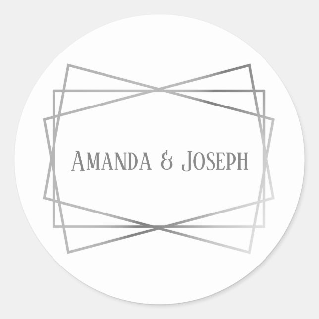 Adesivo Redondo Design Cinza Médio - Vinheta Círculo (Frente)